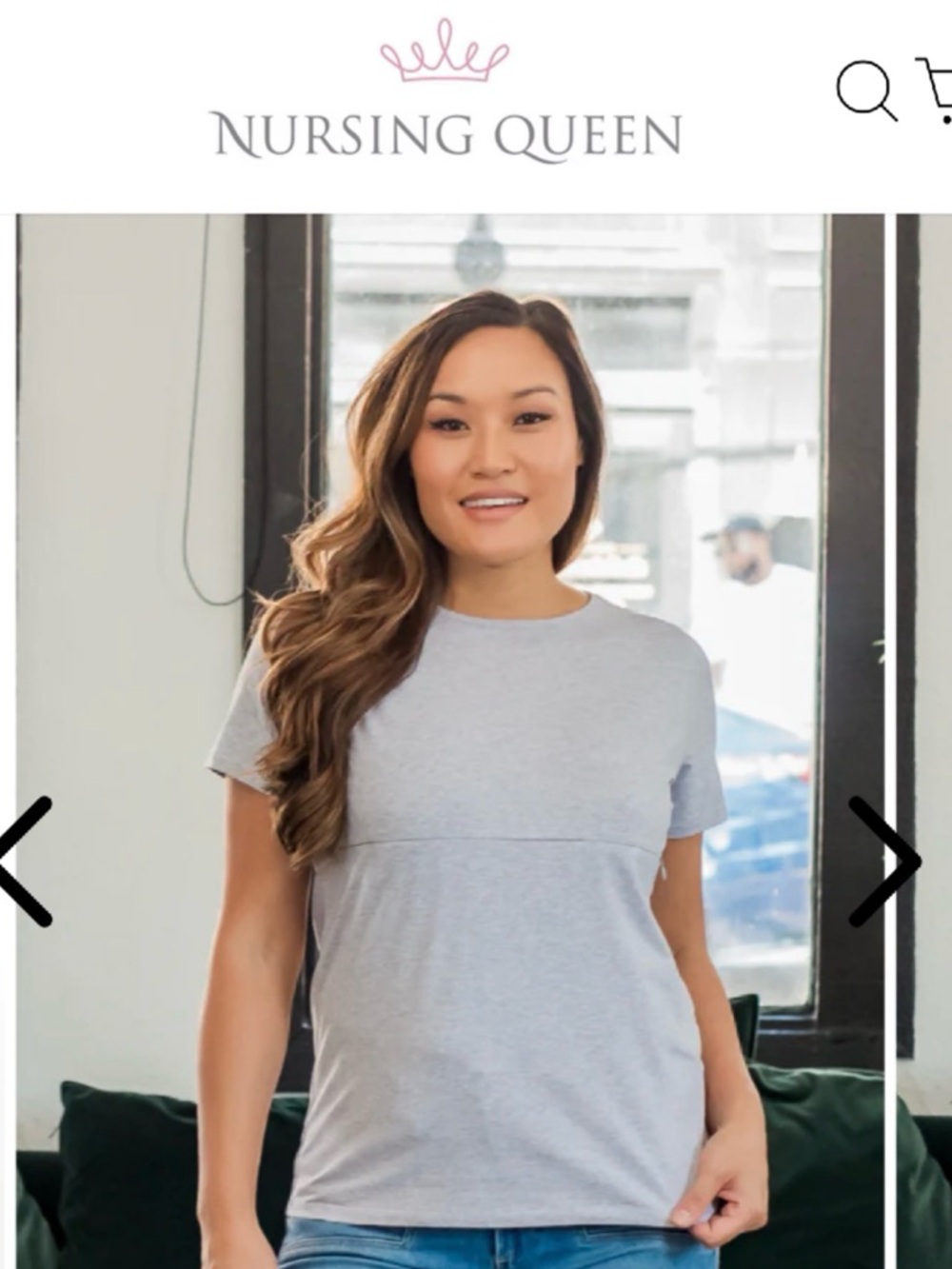 Nursing Queen CLASSIC COTTON NURSING TEE - HEATHER GRAY